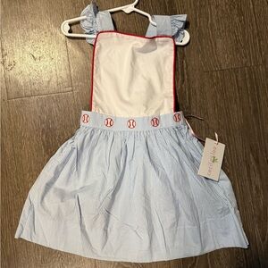 Cecil & Lou  Blue and White Gingham Dress with Baseball Accents size 7